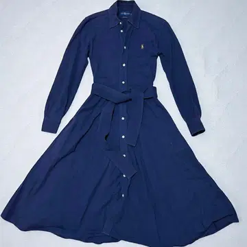 새상품급 랄프 로렌 셔츠 원피스 포니 자수 현행 택 네이비 카노코