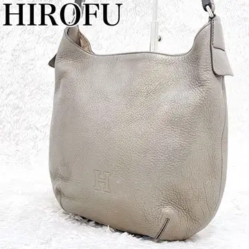 HIROFU 히로후 주름 가죽 천연 가죽 원 숄더 그레이지 H 로고
