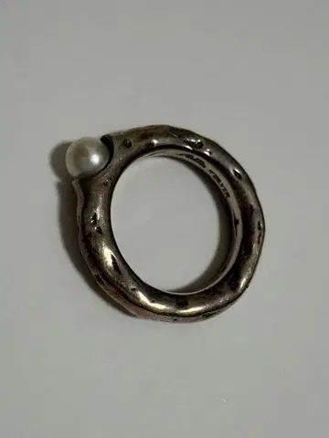 e.m 925 실버 반지 진주 포함