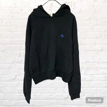 12408 찰리스 업 타이트 원포인트 자수 빈티지 후드티 블랙