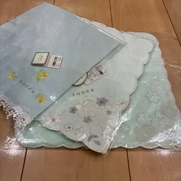TOCCA 스카이블루 자수 손수건 3개 세트