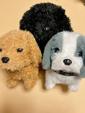 걷는 강아지 봉제 인형 3개 세트