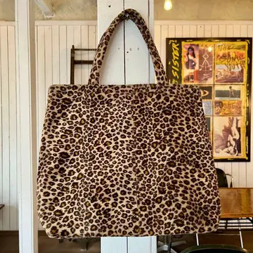 vintage 레오파드 무늬 토트백