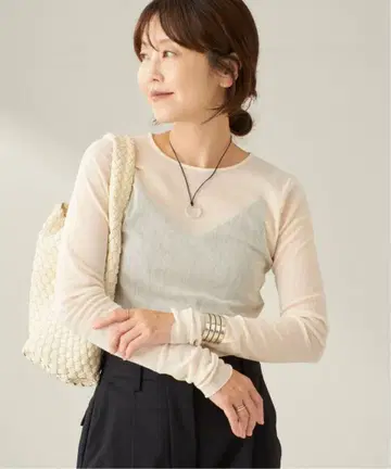 Plage mesh sheer 롱T