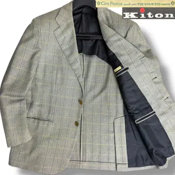 J7207 새상품급 키튼 치로파오네 타이유어타이 캐시미어 체크 자켓