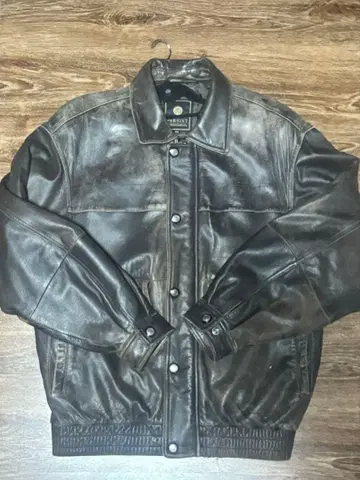 다크 브라운 빈티지 leather jacket
