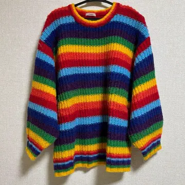 프레다 레인보우 보더 긴팔 니트