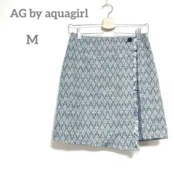 새상품 AG 바이 아쿠아걸 랩스커트 다이아 무늬 자카드 직조 미니