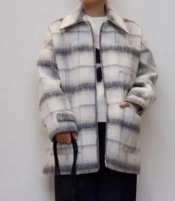 체크 무늬 집업 코트 2024 가을/겨울