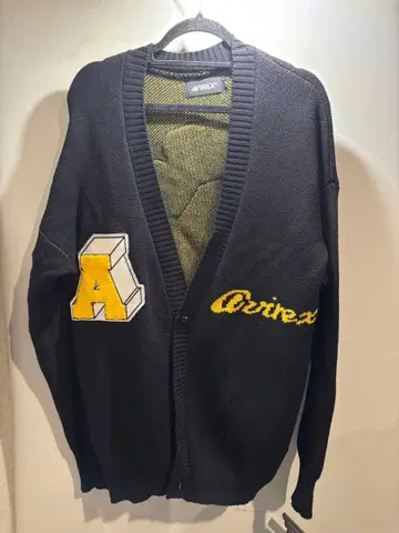 AVIREX 자수 블랙 가디건 M