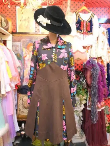 빈티지 꽃무늬 레트로 원피스