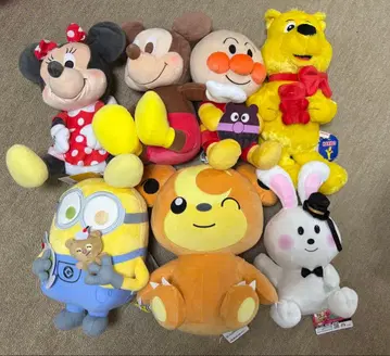 새상품 봉제 인형 7개 세트 디즈니 호빵맨 포켓몬 외