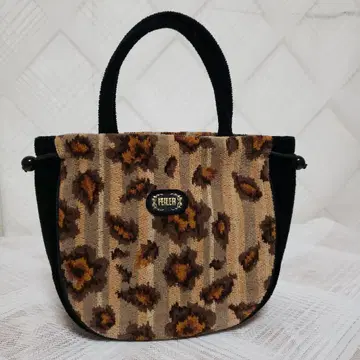 미사용 FEILER 페이 백 복조리형 레오파드