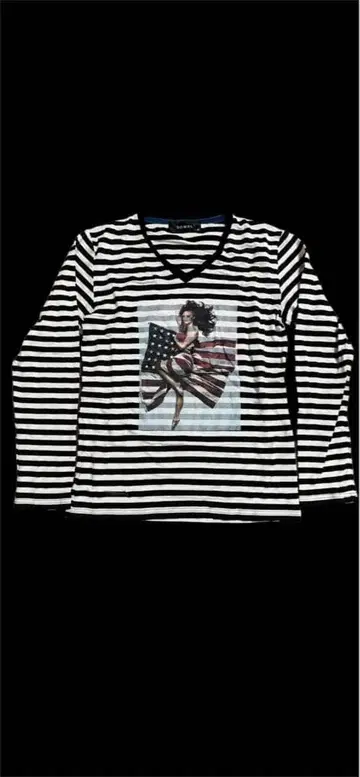 DOWBL 더블 보더 롱T 성조기