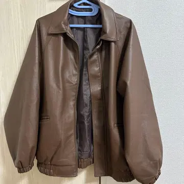 차오패닉 브라운 M 빈티지 오버 사이즈 가죽 자켓