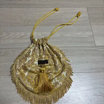 핸드메이드, 자카드 직조, 프린지, 숄더백, 복조리 백