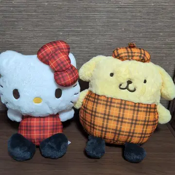 헬로키티 & 폼폼푸딩 체크 체크 인형 GJ 2세트