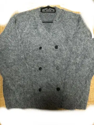 믹스 샤기 더블 테일러드 니트 가디건