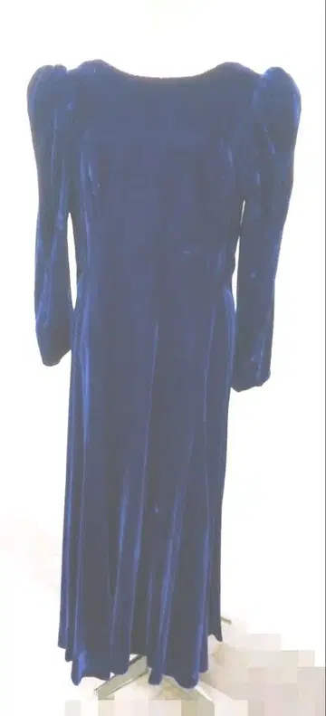 가격 인하 보라색 퍼플 벨벳 퍼프 슬리브 롱 원피스 USA