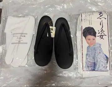 기모노 잡화 미개봉 블랙 조리 일본 의류용 합성 피혁제 카라심 타비