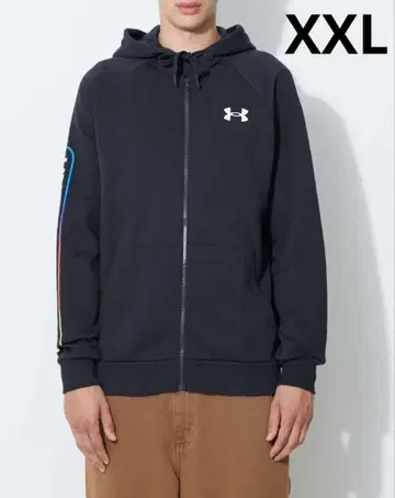 128 언더아머 XXL 풀 집업 맨투맨 후드티 레인보우