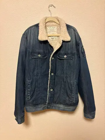 AVIREX 데님 자켓 보아 안감 다크 블루