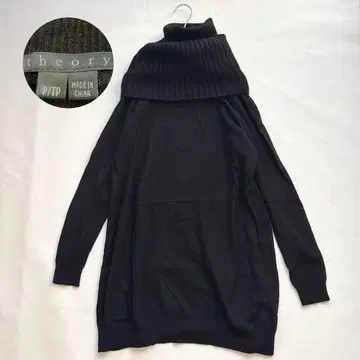 띠어리 캐시미어 100% 니트 원피스 오프 터틀 블랙 띠어리