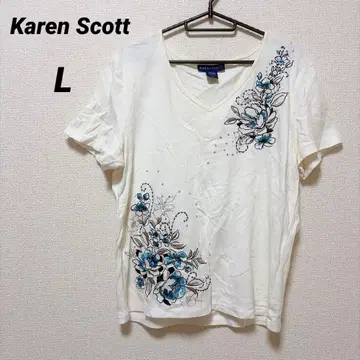 Karen Scott [ L ] 꽃무늬 프린트 티셔츠
