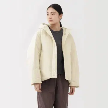 무인양품 발수 다운 자켓 아이보리 M