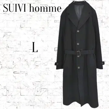 [] 울 롱 코트 체스터 코트 빈티지 블랙 L