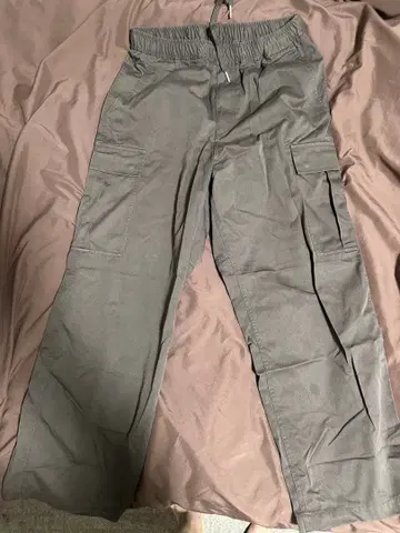 그레이 카고 팬츠 허리밴딩