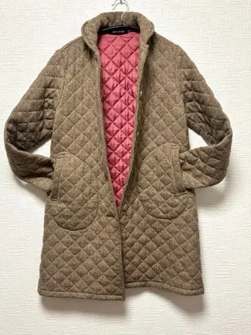 트래디셔널 웨더웨어 라이트 브라운 퀼팅 자켓