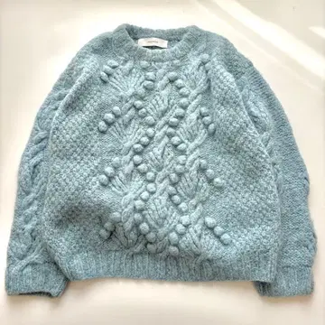 저널 스탠다드 톤 다운 블루 긴팔 니트 스웨터 크루넥