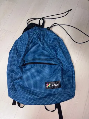 NOAH 체크 무늬 백팩 파랑