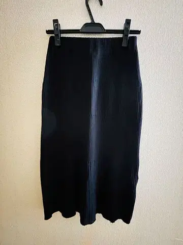 워셔블 패턴 리브 I 라인 스커트-short