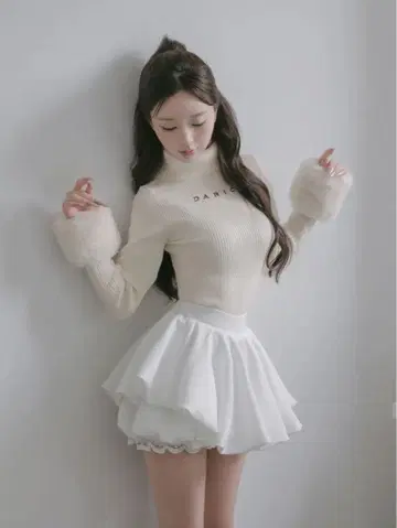 Darich 스무스 퍼 리브 니트탑 IVO 아이보리