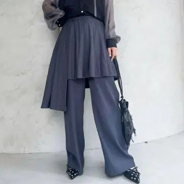 HARE 이소자이 이소재 레이어드 랩 팬츠 그레이 스트라이프