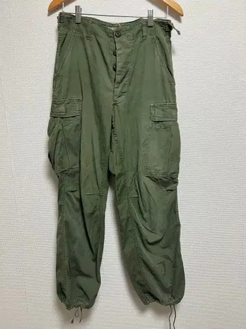 빈티지 밀리터리 카고 팬츠/베이커 팬츠 카키