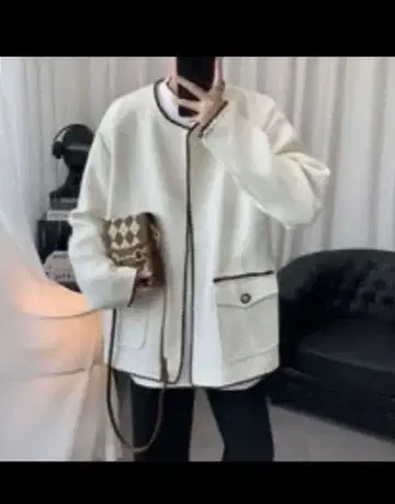 otte 한국 아이돌 라이크 트위드 자켓