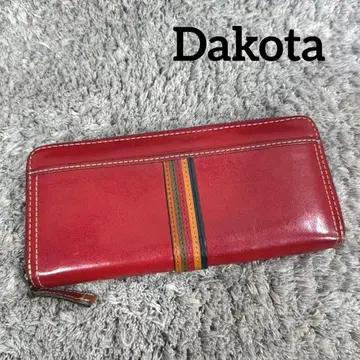 다코타 라운드 지퍼 가죽 장지갑 다수납 포켓