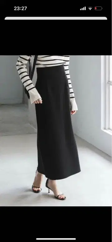 [ NOBLE ] 저지 라이크 타이트 스커트 블랙