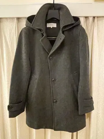 BEAMS LIGHT 후드 부착 코트 그레이