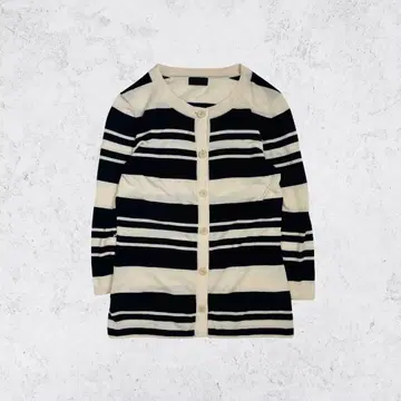 폴스미스 블랙 보더 가디건 아이보리 x 블랙 M 고급스러운