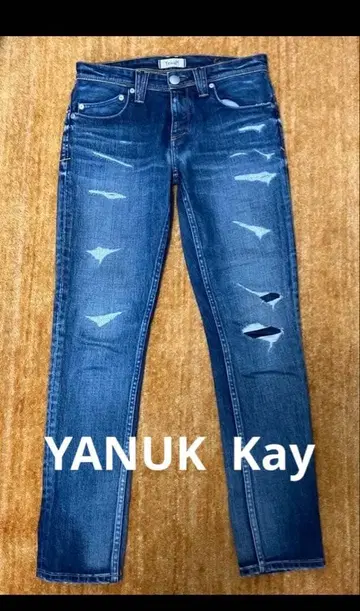 새상품급 야누크 KAY 크러쉬 보이즈 슬림 데님 23인치
