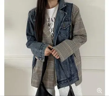 ViCHIC 데님 체크 자켓