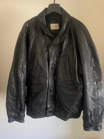 GiVet 블랙 빈티지 가죽 자켓