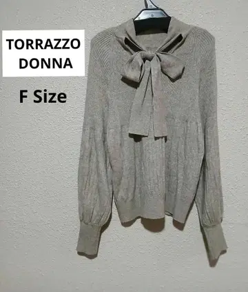 [ TORRAZZO DONNA ] 2way 리본 니트 리브 보타이 완판템