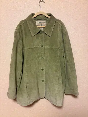 그린 스웨이드 버튼 자켓 [ 가격 인하 협상 가능 ]