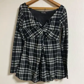 OneWay GLAMOROUS 체크 무늬 긴팔 튜닉