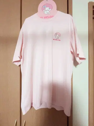 마이멜로디 오버 사이즈 T셔츠 핑크 돈키